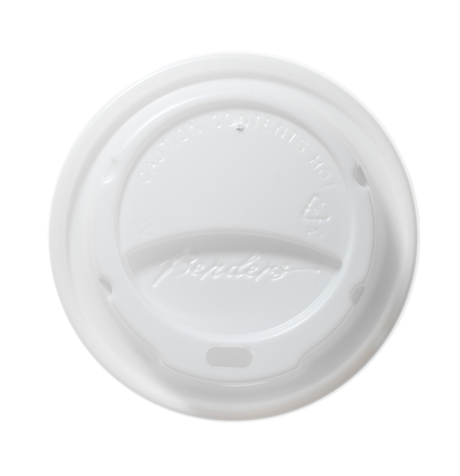 12oz white coffee cup lid on a white background