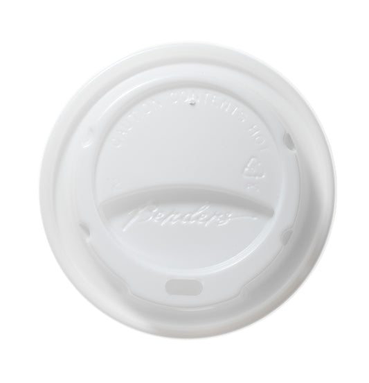 12oz white coffee cup lid on a white background