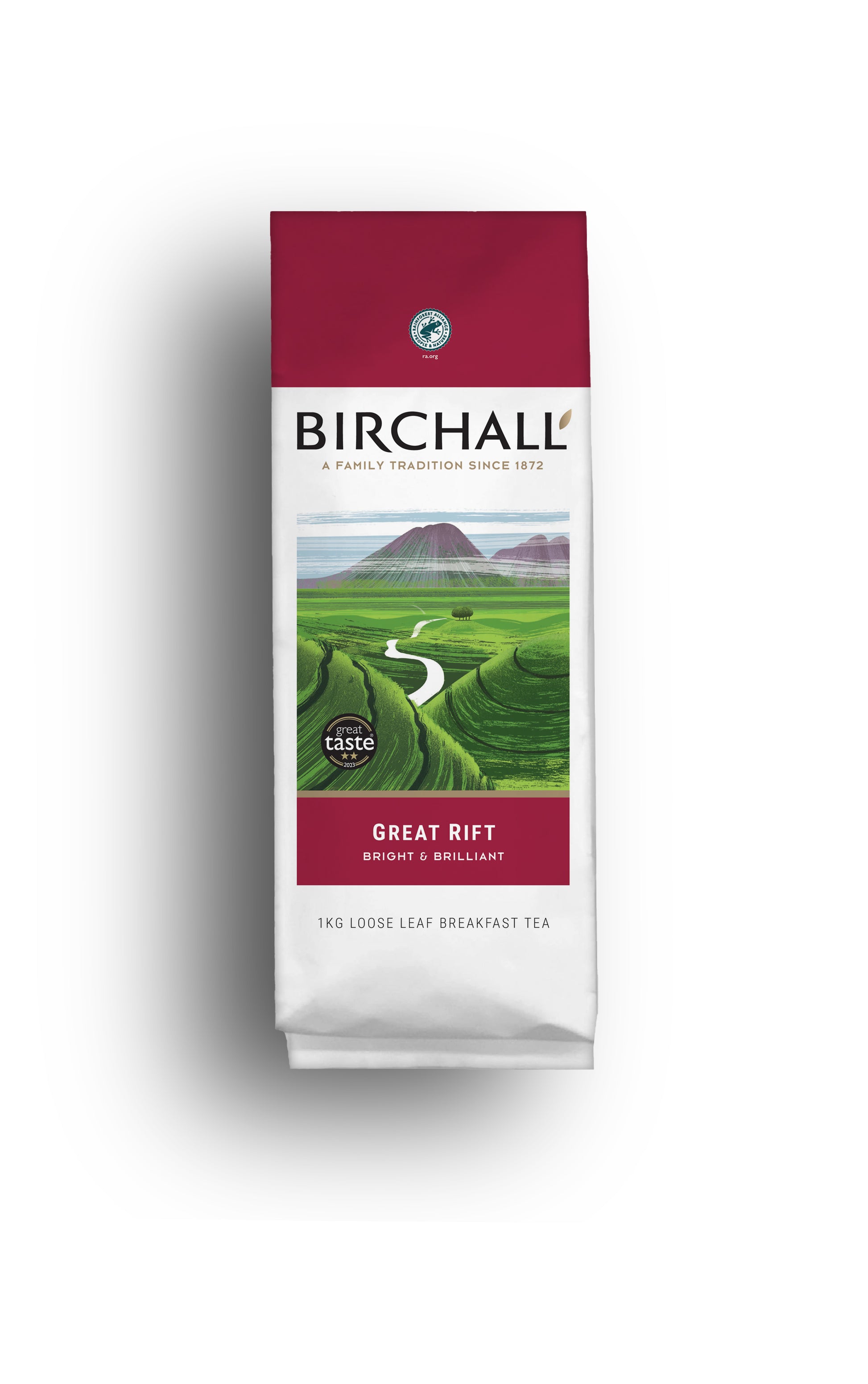 Birchall tea package with scenic design on a white background