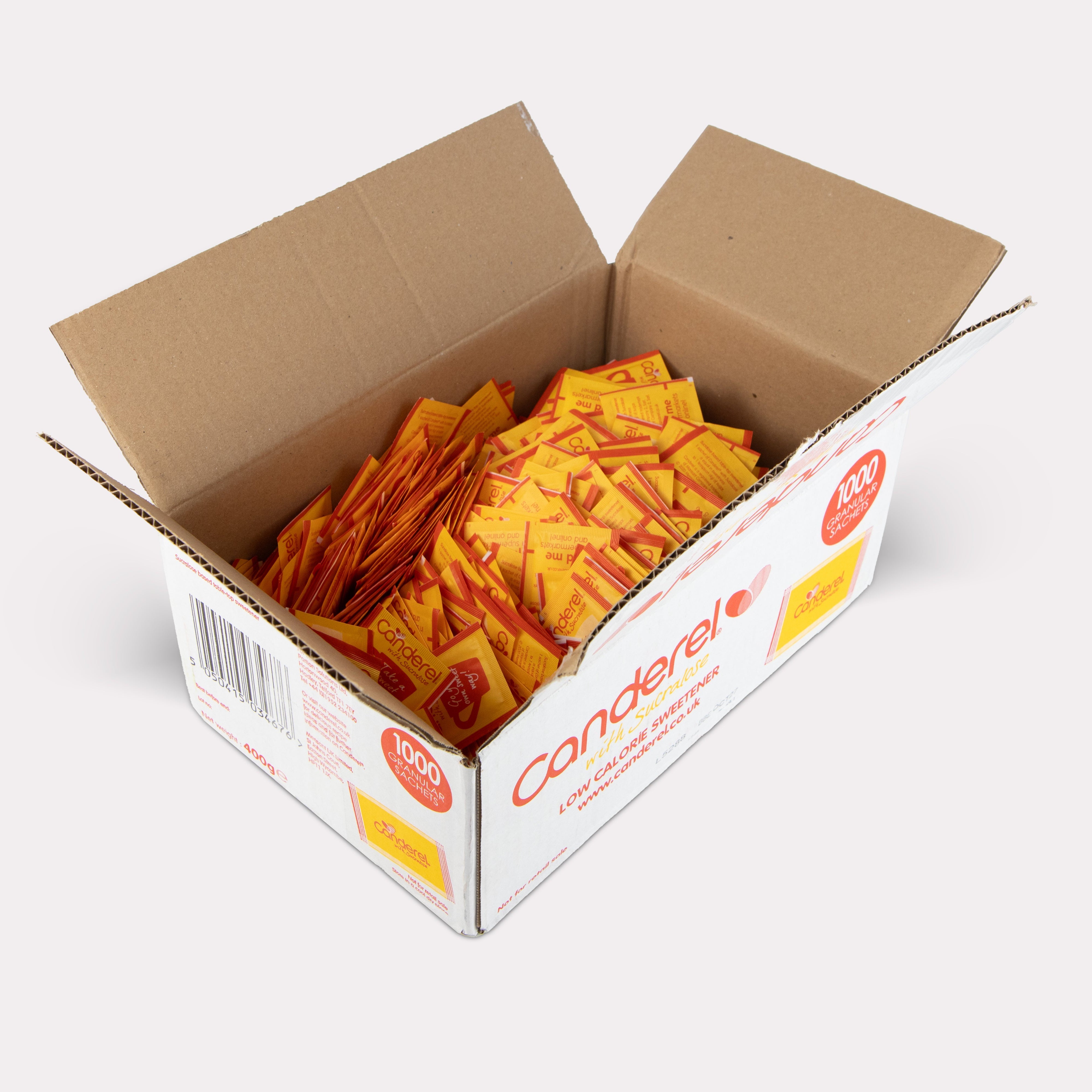 Box of Candarel sweeteners on a white background