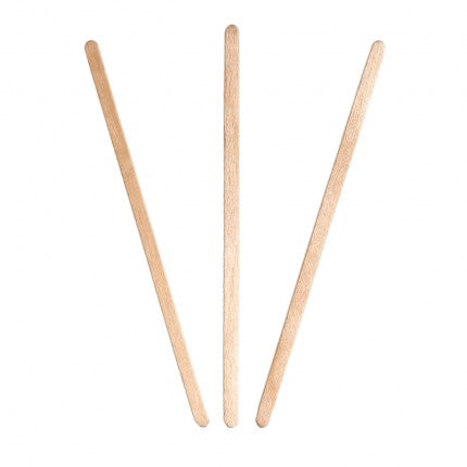 Three wooden sticks of different lengths on a white background