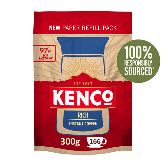 Kenco Rich Instant Coffee Paper Refill Pack in a white background