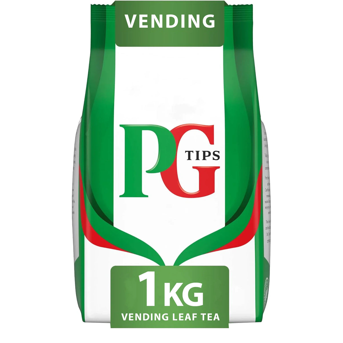 PG Tips 1KG Vending Leaf Tea Bags in a white background
